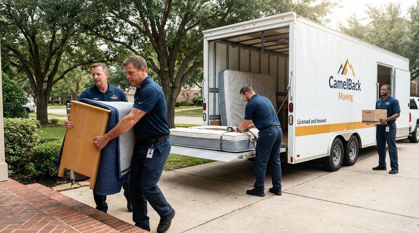 Crew loading residential truck for cross-state move from Tennessee Ridge, TN