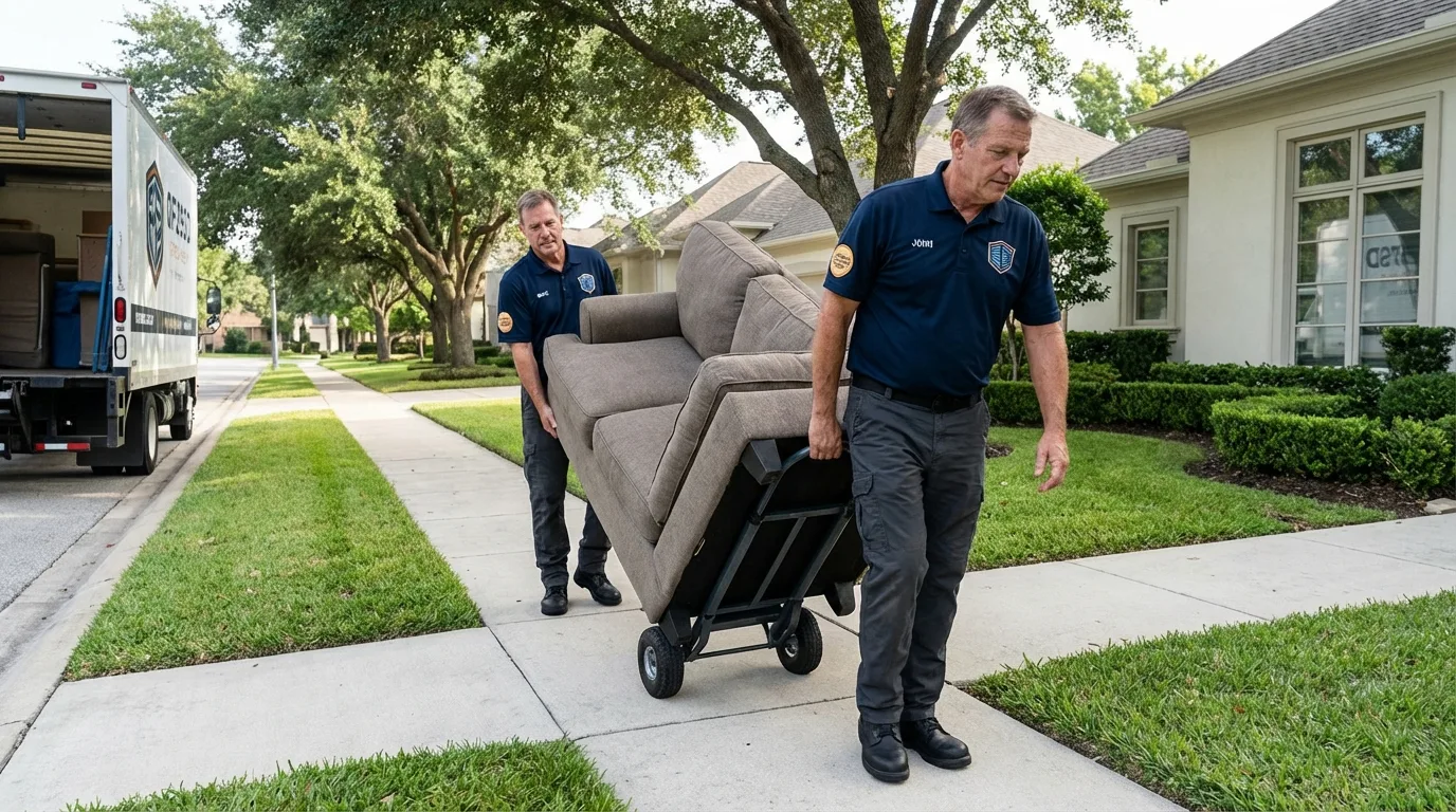 Local residential moving crew loading furniture in Tennessee Ridge, TN