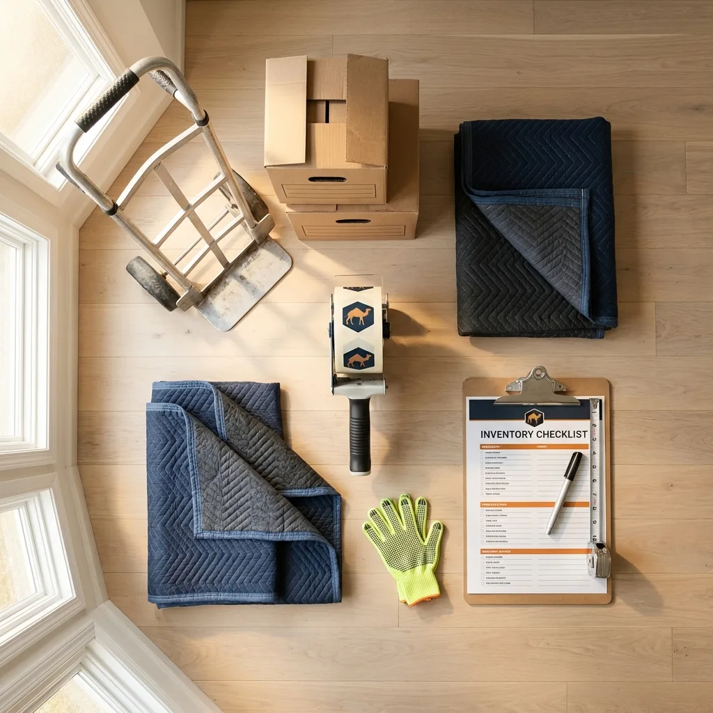 Professional moving supplies and packing materials layout for Tennessee Ridge residential relocations